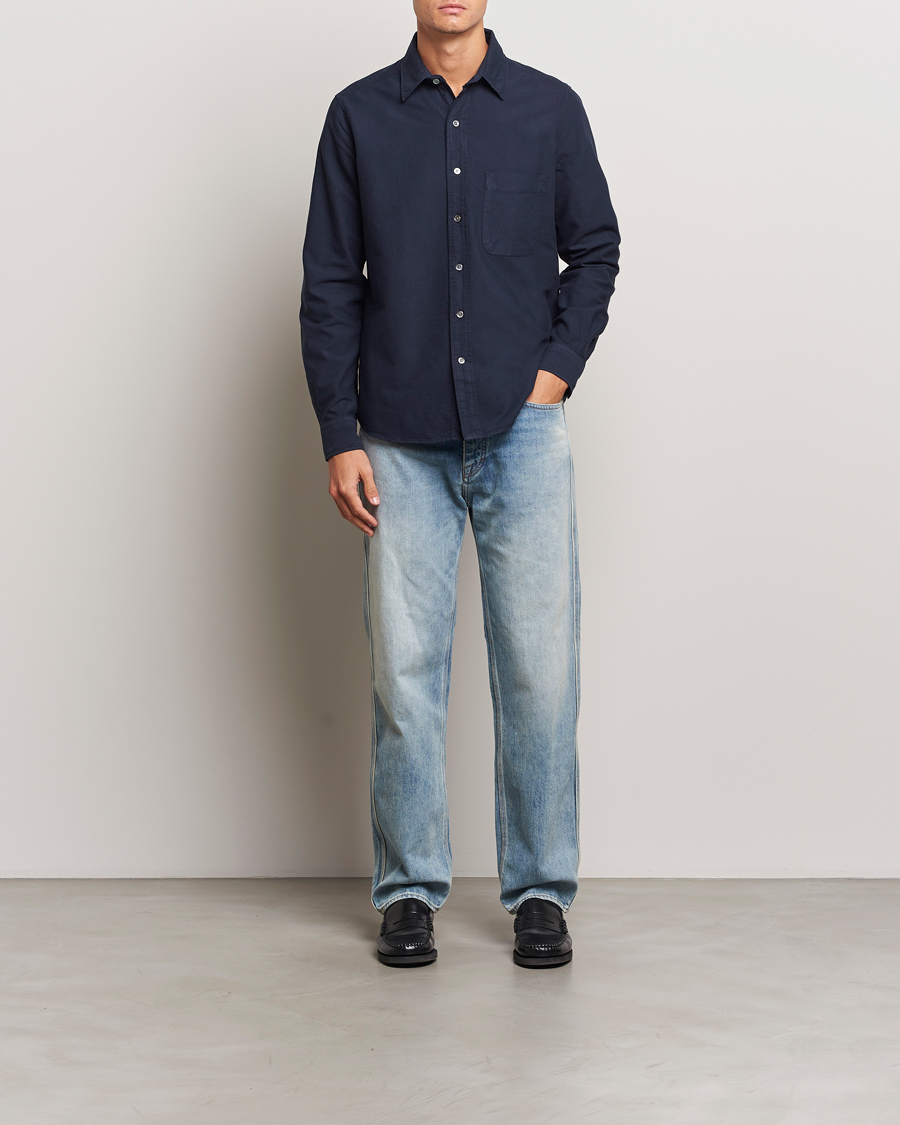 Men | Shirts | A Day's March | Mason Dyed Oxford Shirt Navy