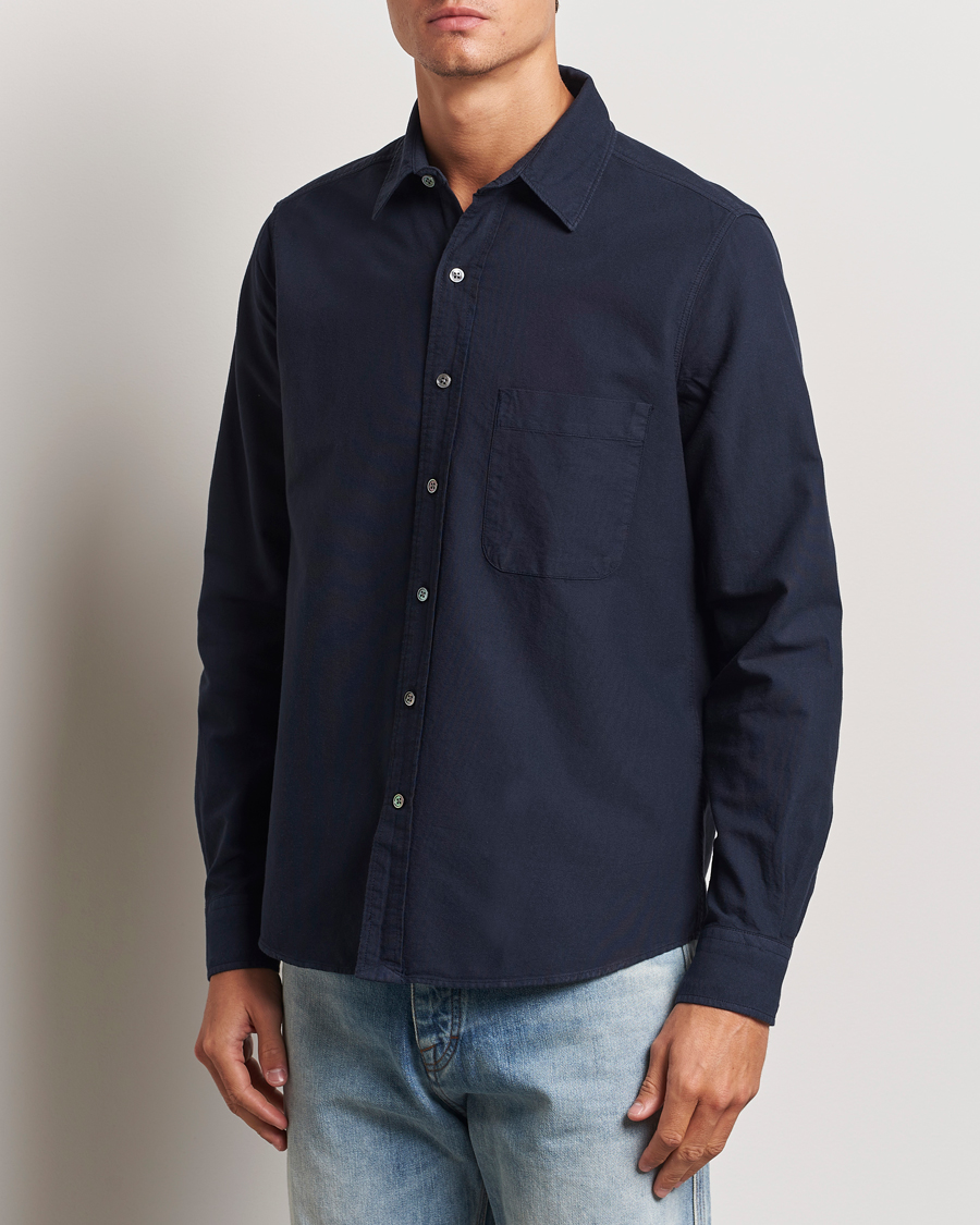 Men | Shirts | A Day's March | Mason Dyed Oxford Shirt Navy