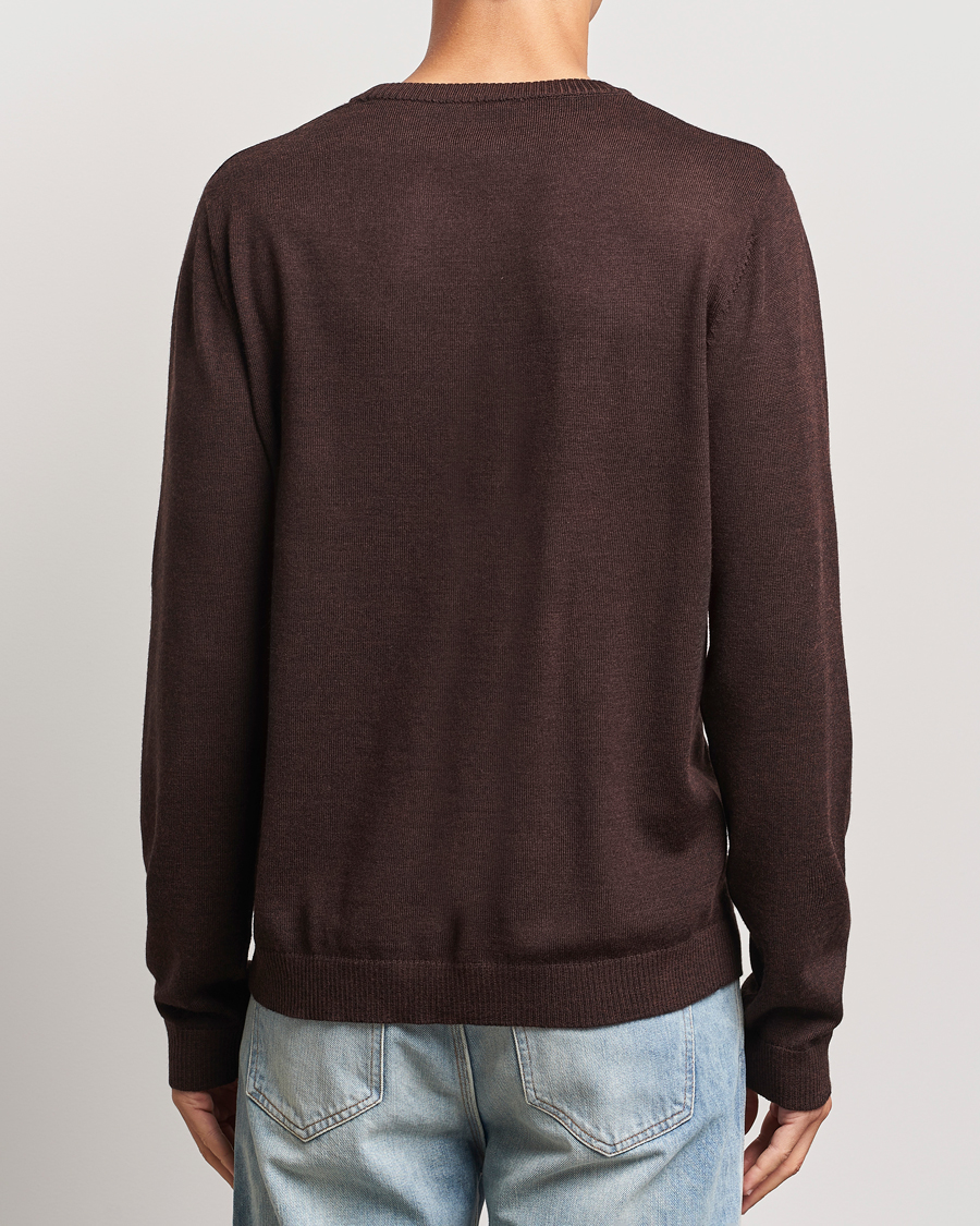 Men | Sweaters & Knitwear | A Day's March | Alagón Merino Crew Dark Brown