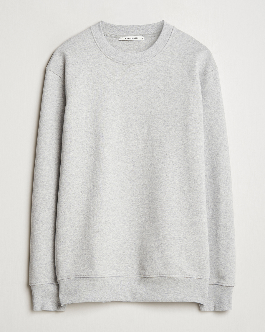 Men | Sweaters & Knitwear | A Day's March | Etienne Sweatshirt Grey Melange