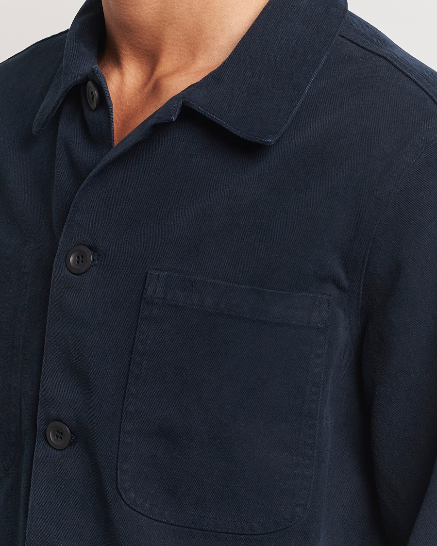 Men | Coats & Jackets | A Day's March | Algot Lyocell Overshirt Navy