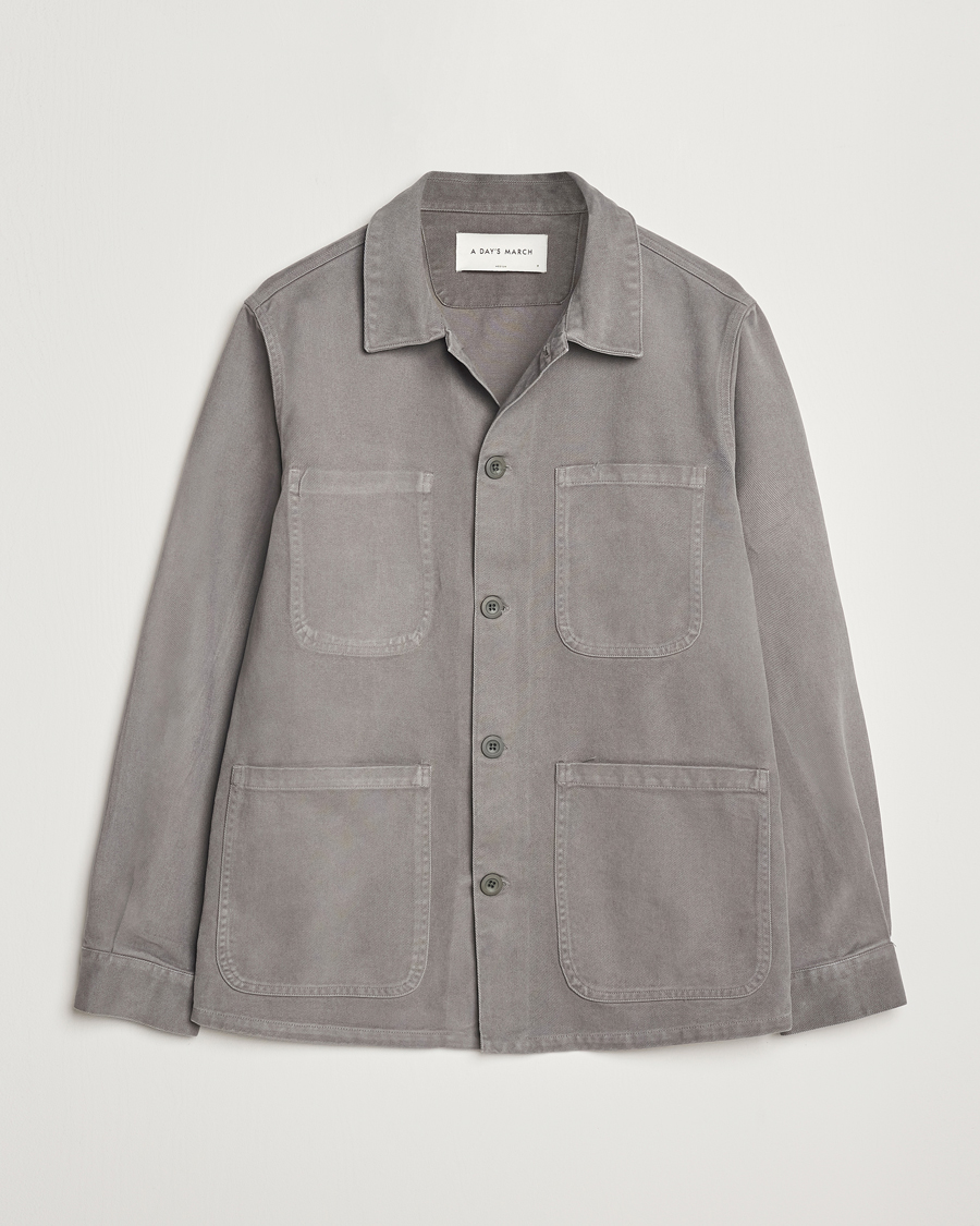 Men | Shirts | A Day's March | Algot Cotton Lyocell Overshirt Grey