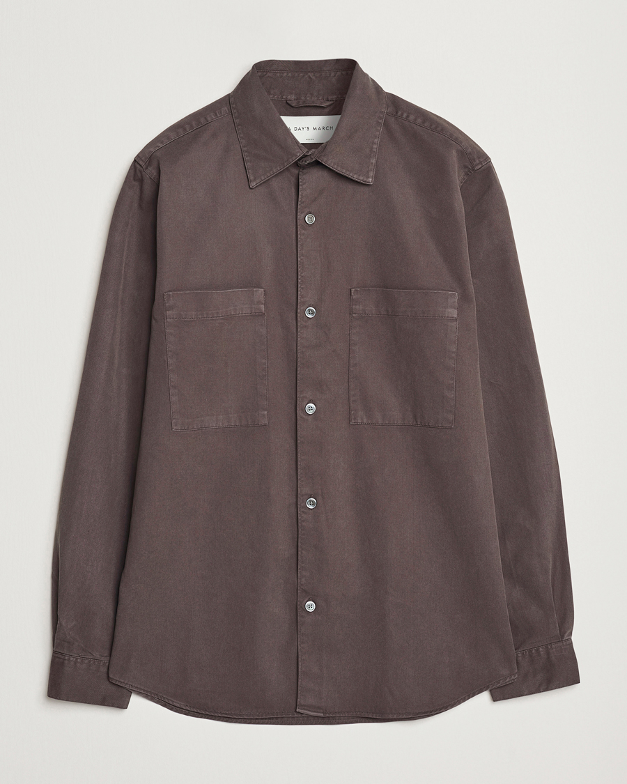 Men | Shirts | A Day's March | Farleigh Lyocell Shirt Chocolate