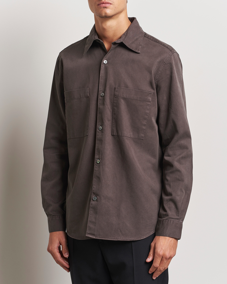 Men | Shirts | A Day's March | Farleigh Lyocell Shirt Chocolate