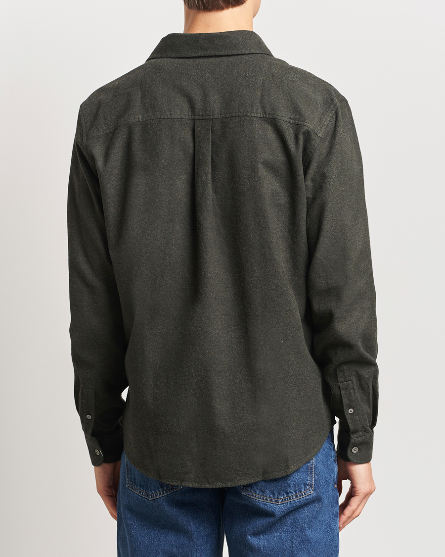 Men | Shirts | A Day's March | Newark Flannel Shirt Dark Green