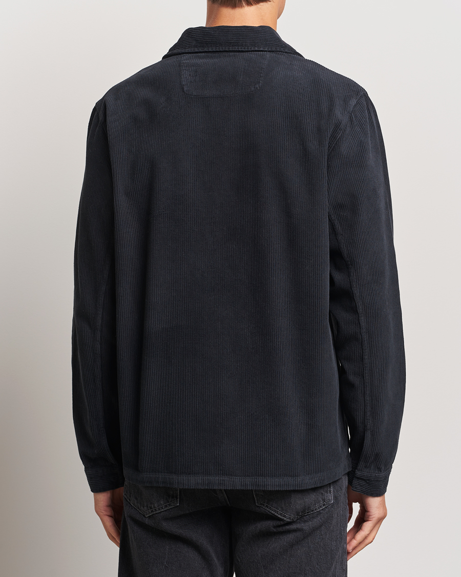 Men | Shirts | A Day's March | Fraser Zip Corduroy Overshirt Black