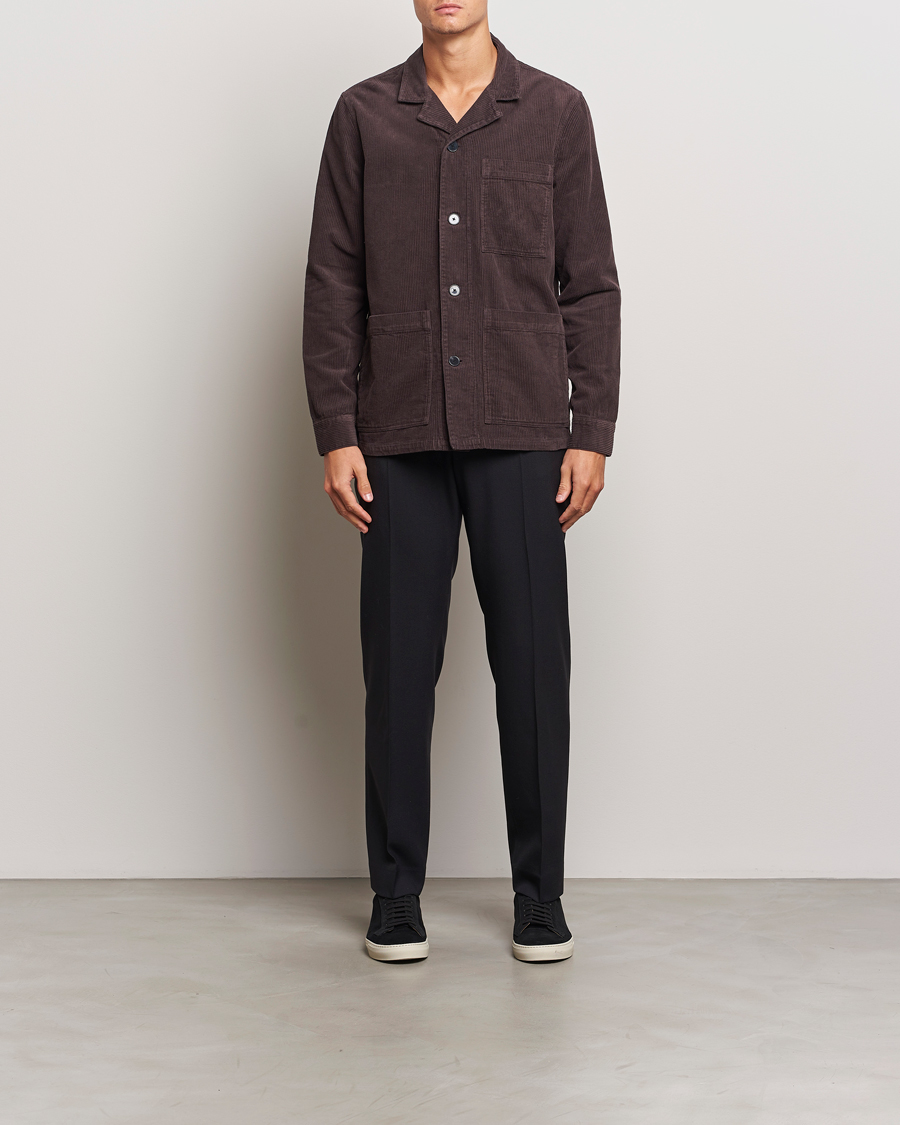Men | Shirts | A Day's March | Banagher Corduroy Overshirt Chocolate