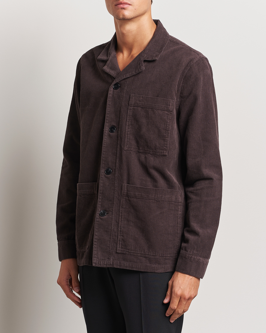 Men | Shirts | A Day's March | Banagher Corduroy Overshirt Chocolate