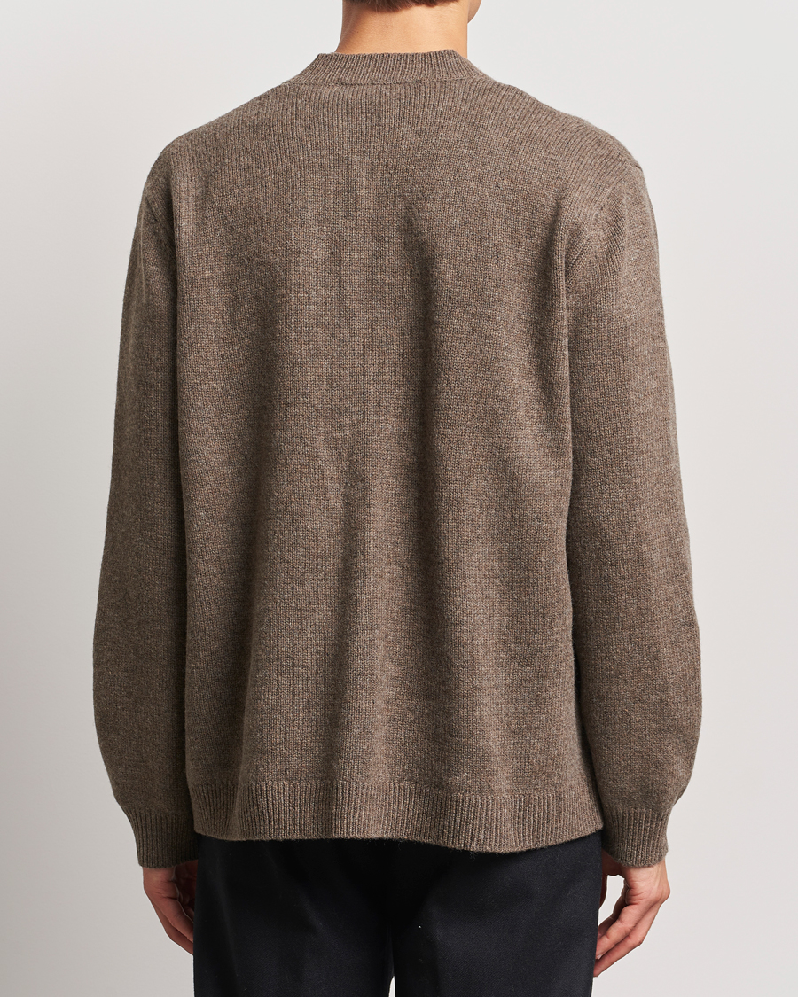 Men | Sweaters & Knitwear | A Day's March | Jarrow Lambswool Cardigan Dark Taupe