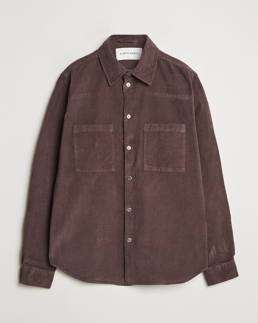 Men | Shirts | A Day's March | Denver Corduroy Shirt Chocolate