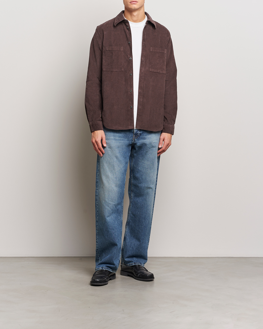 Men | Shirts | A Day's March | Denver Corduroy Shirt Chocolate