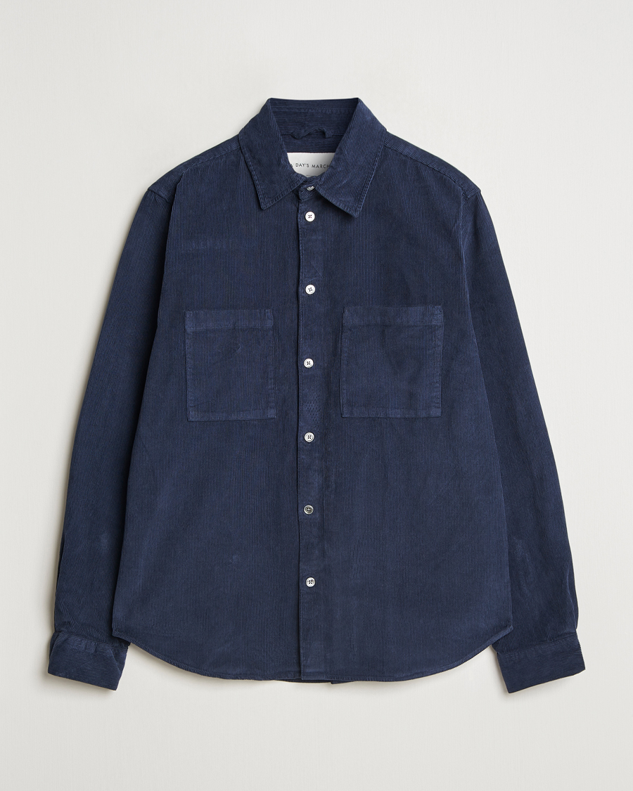 Men | Shirts | A Day's March | Denver Corduroy Shirt Navy