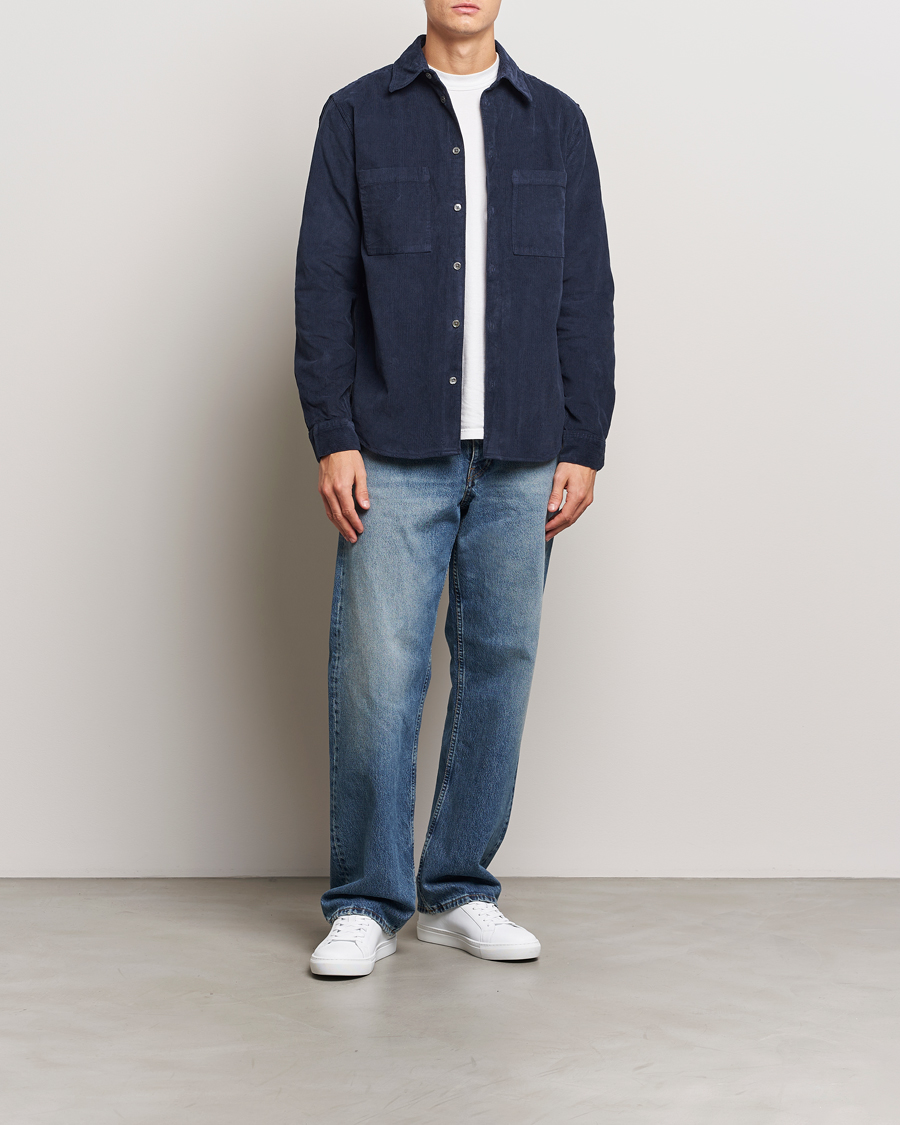 Men | Shirts | A Day's March | Denver Corduroy Shirt Navy