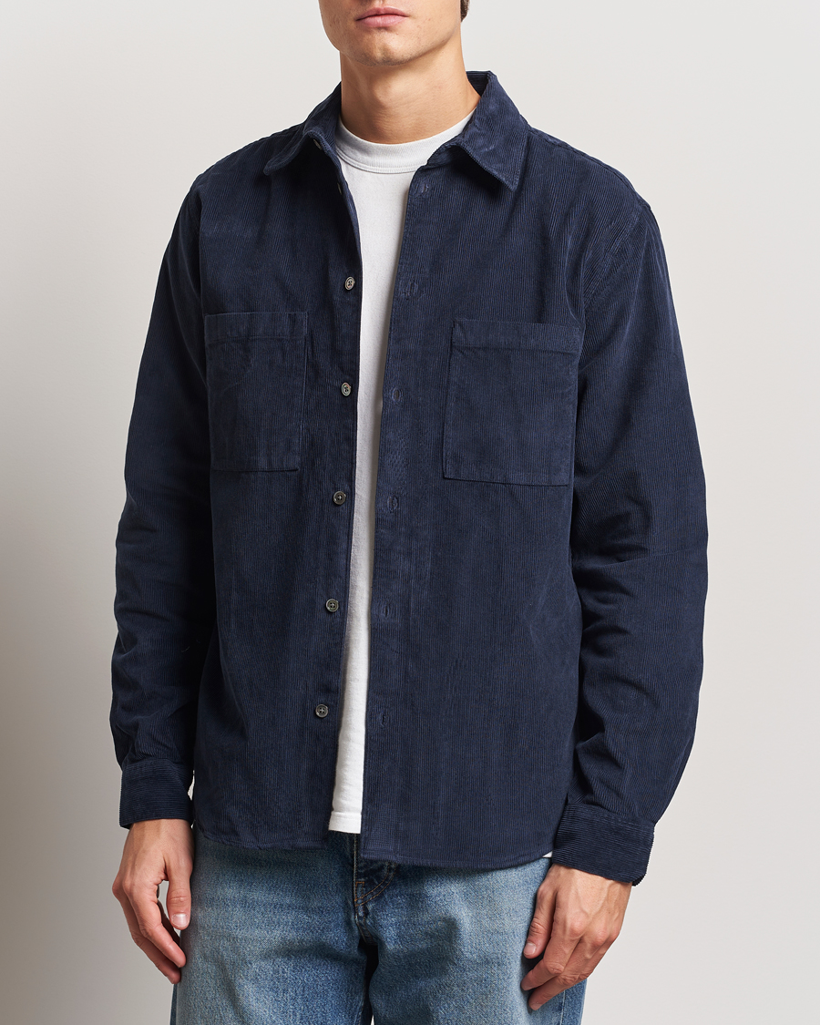 Men | Shirts | A Day's March | Denver Corduroy Shirt Navy