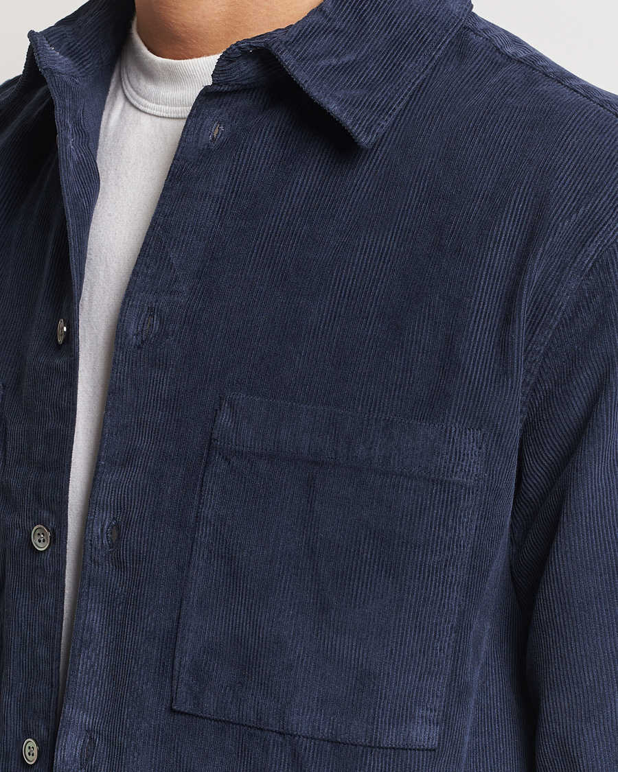Men | Shirts | A Day's March | Denver Corduroy Shirt Navy