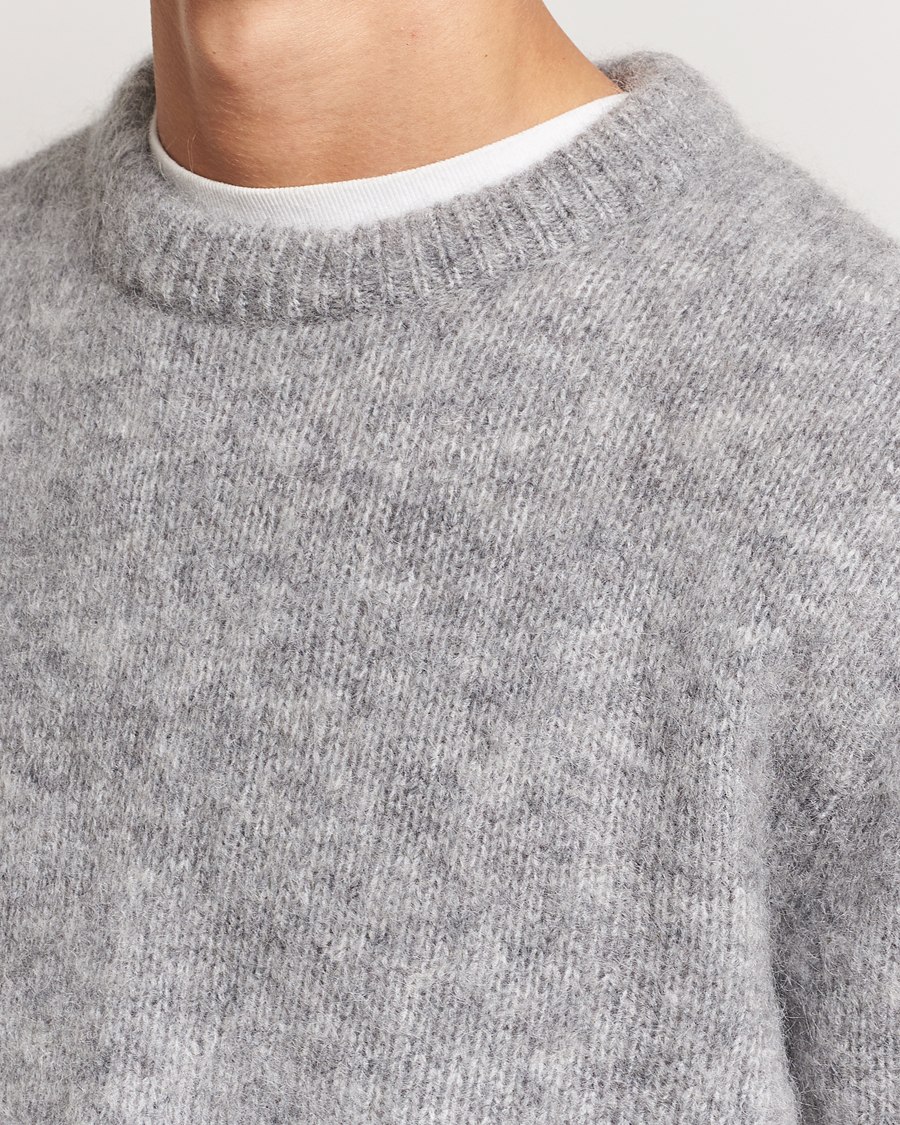 Men | Sweaters & Knitwear | A Day's March | Tietar Mohair Sweater Grey Melange