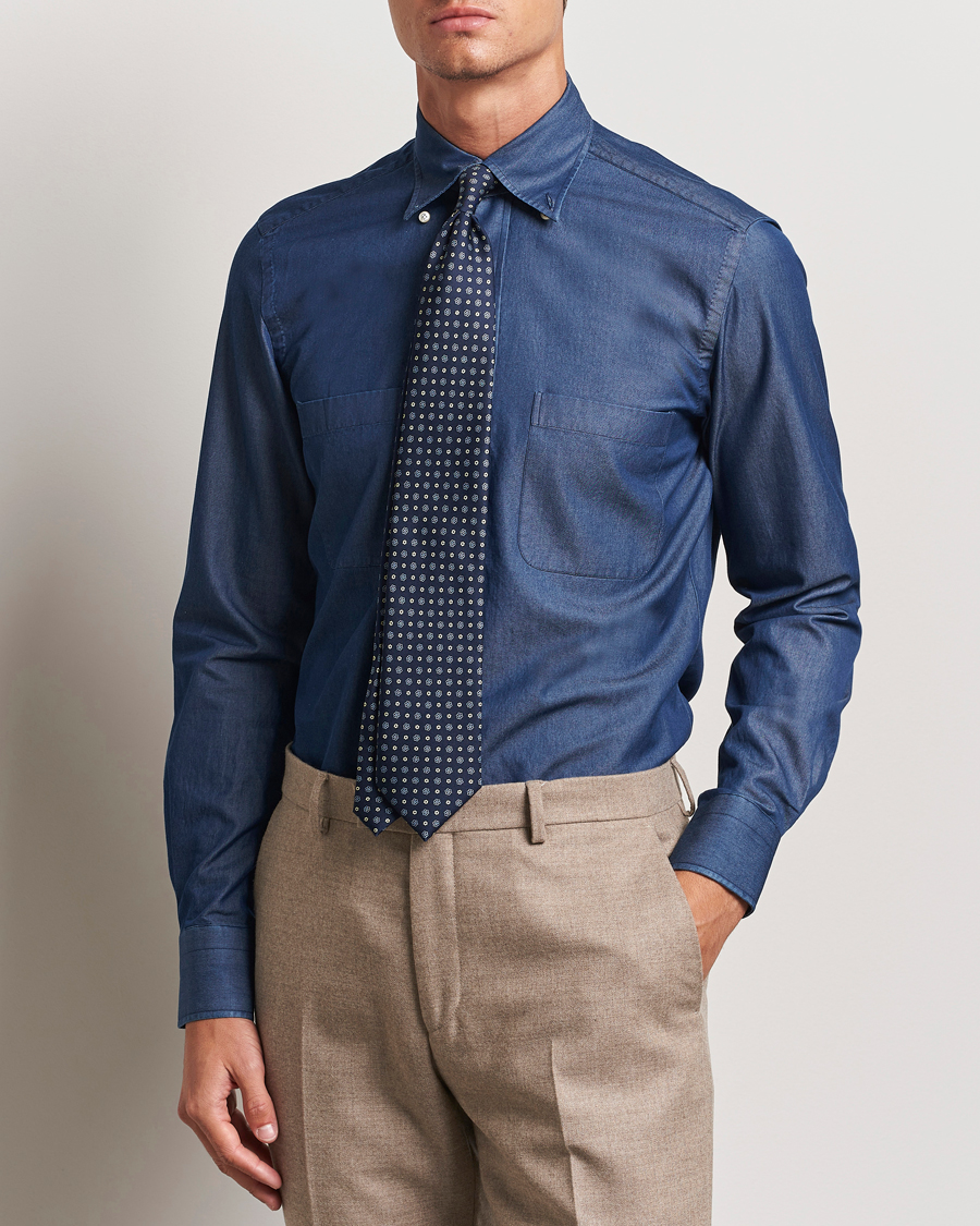 Men | Shirts | 100Hands | Beverly Bata Wash Denim Shirt Blue