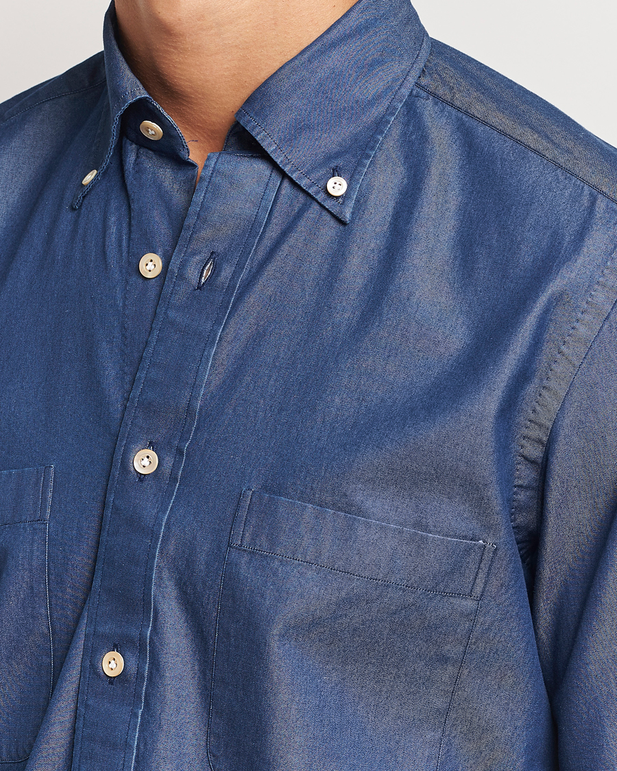 Men | Shirts | 100Hands | Beverly Bata Wash Denim Shirt Blue