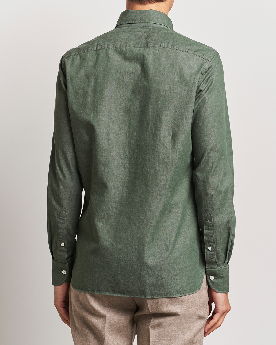 Men | Shirts | 100Hands | Button Down Denim Shirt Sage Green