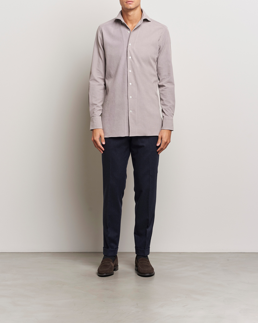 Men | Shirts | 100Hands | Japan Corduroy Shirt Aubergine