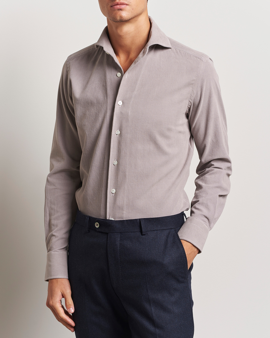 Men | Shirts | 100Hands | Japan Corduroy Shirt Aubergine