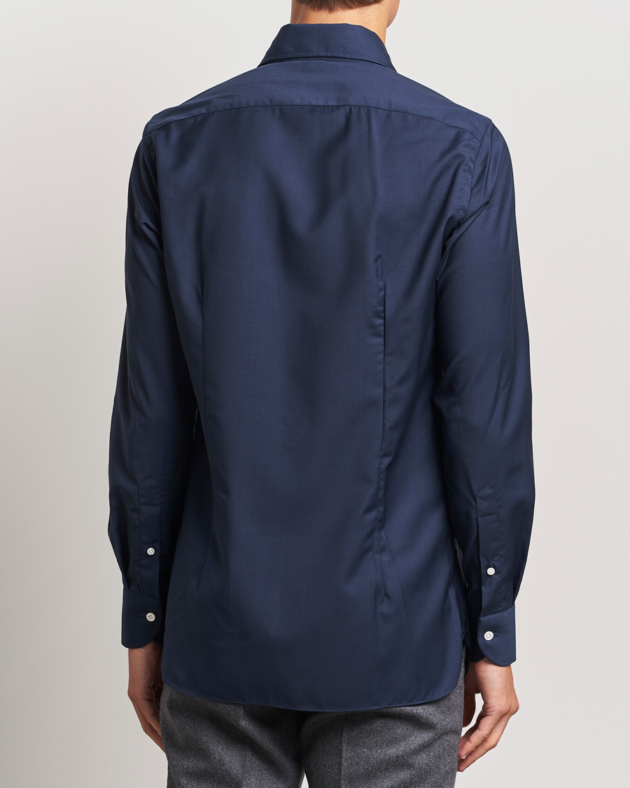 Men | Shirts | 100Hands | Full Spread Wool Shirt Navy