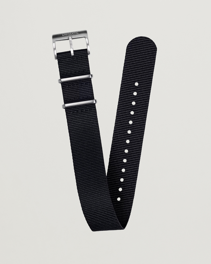 Men | Watch straps | UNIMATIC | Nylon Nato Steel 22mm Strap Black