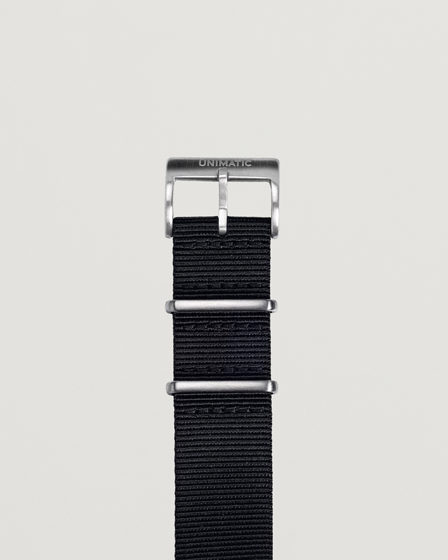 Men | Watch straps | UNIMATIC | Nylon Nato Steel 22mm Strap Black