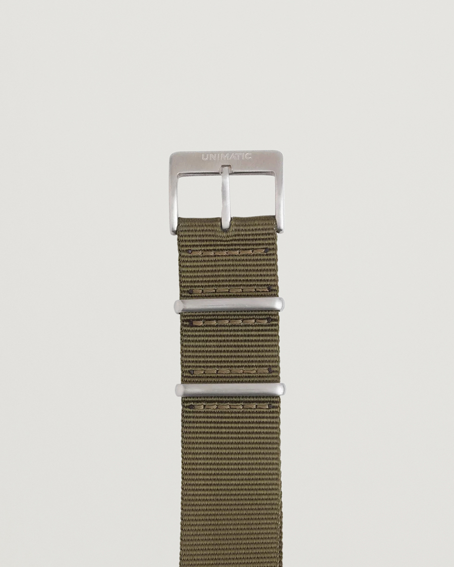 Men | Watch straps | UNIMATIC | Nylon Nato Steel 22mm Strap Olive
