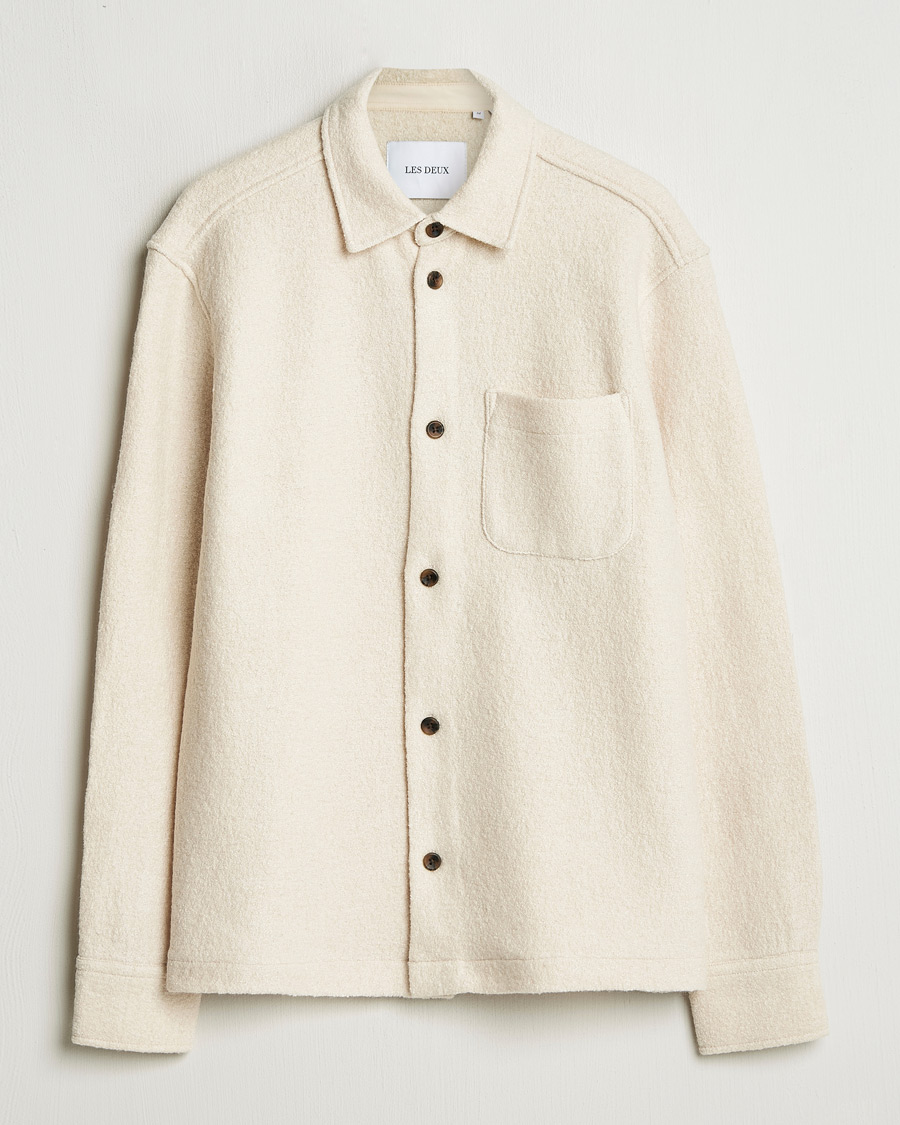 Men | Shirts | LES DEUX | Kaleb Boucle Overshirt Ivory