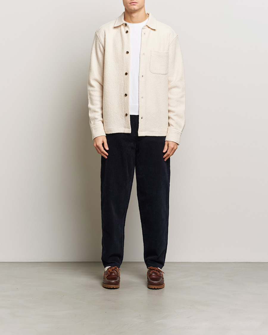 Men | Shirts | LES DEUX | Kaleb Boucle Overshirt Ivory