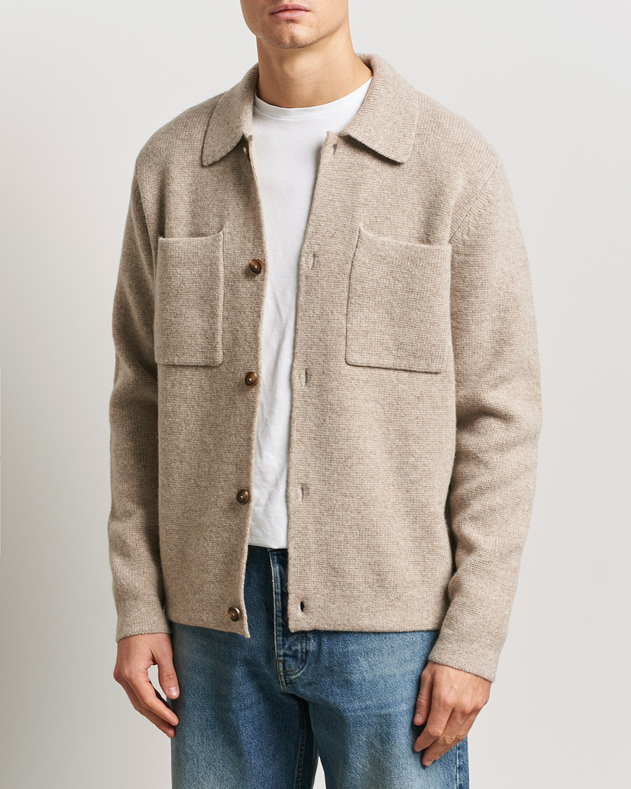Men | Shirts | LES DEUX | Fischer Milano Knitted Overshirt Sand Melange