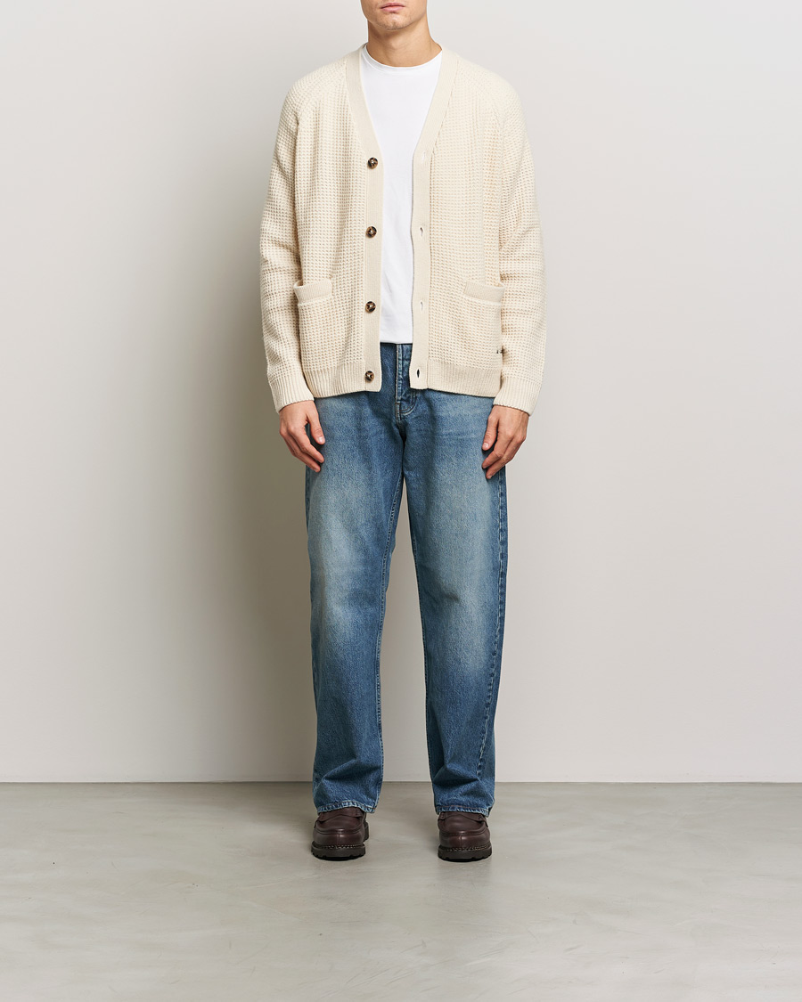 Men | Sweaters & Knitwear | LES DEUX | Grady Waffle Cardigan Ivory