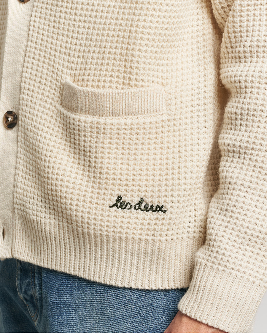 Men | Sweaters & Knitwear | LES DEUX | Grady Waffle Cardigan Ivory