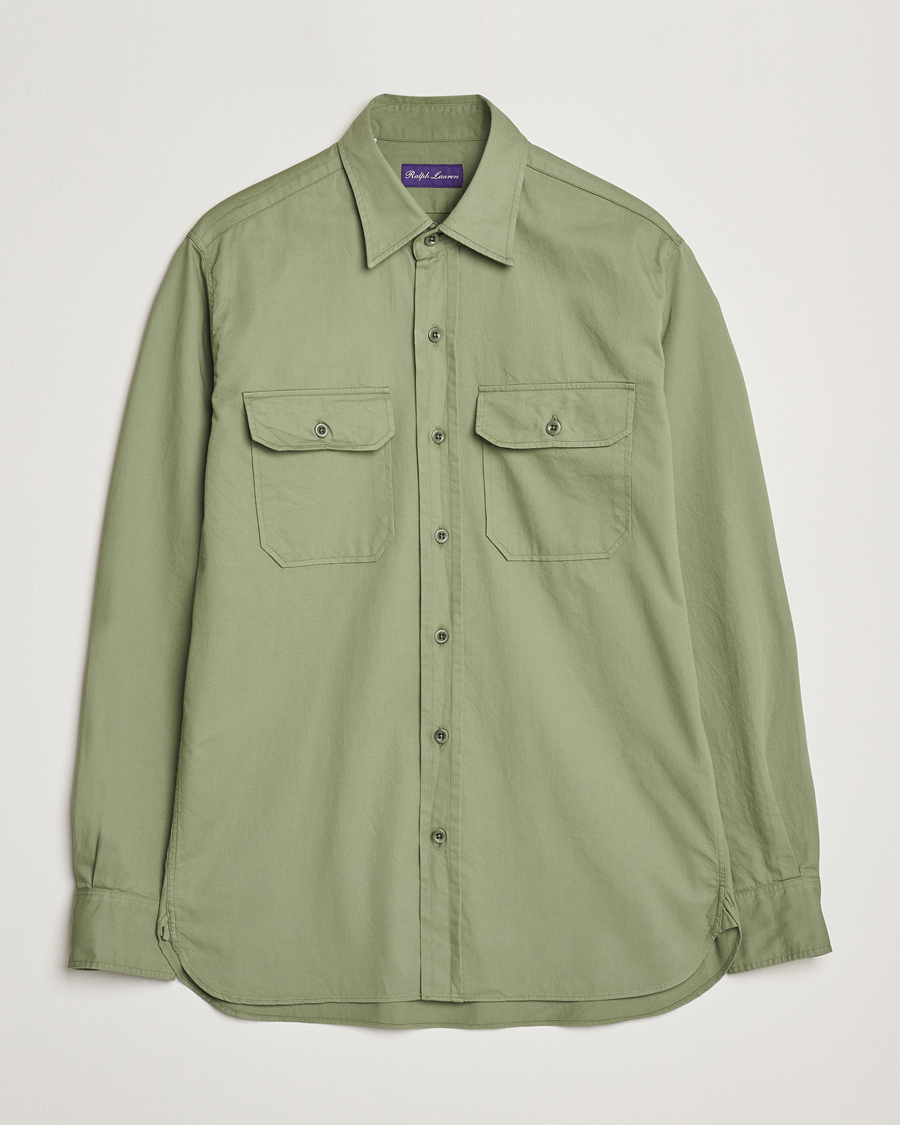 Men | Shirts | Ralph Lauren Purple Label | Chino Twill Overshirt Dark Ivy