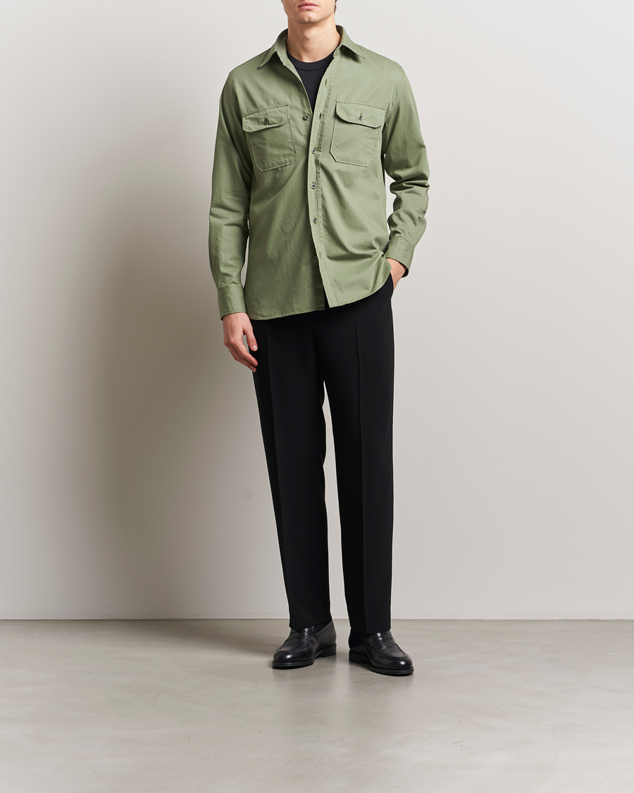 Men | Shirts | Ralph Lauren Purple Label | Chino Twill Overshirt Dark Ivy