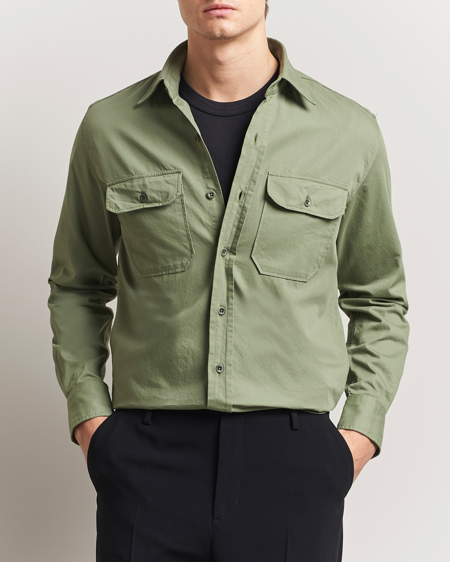 Men | Shirts | Ralph Lauren Purple Label | Chino Twill Overshirt Dark Ivy