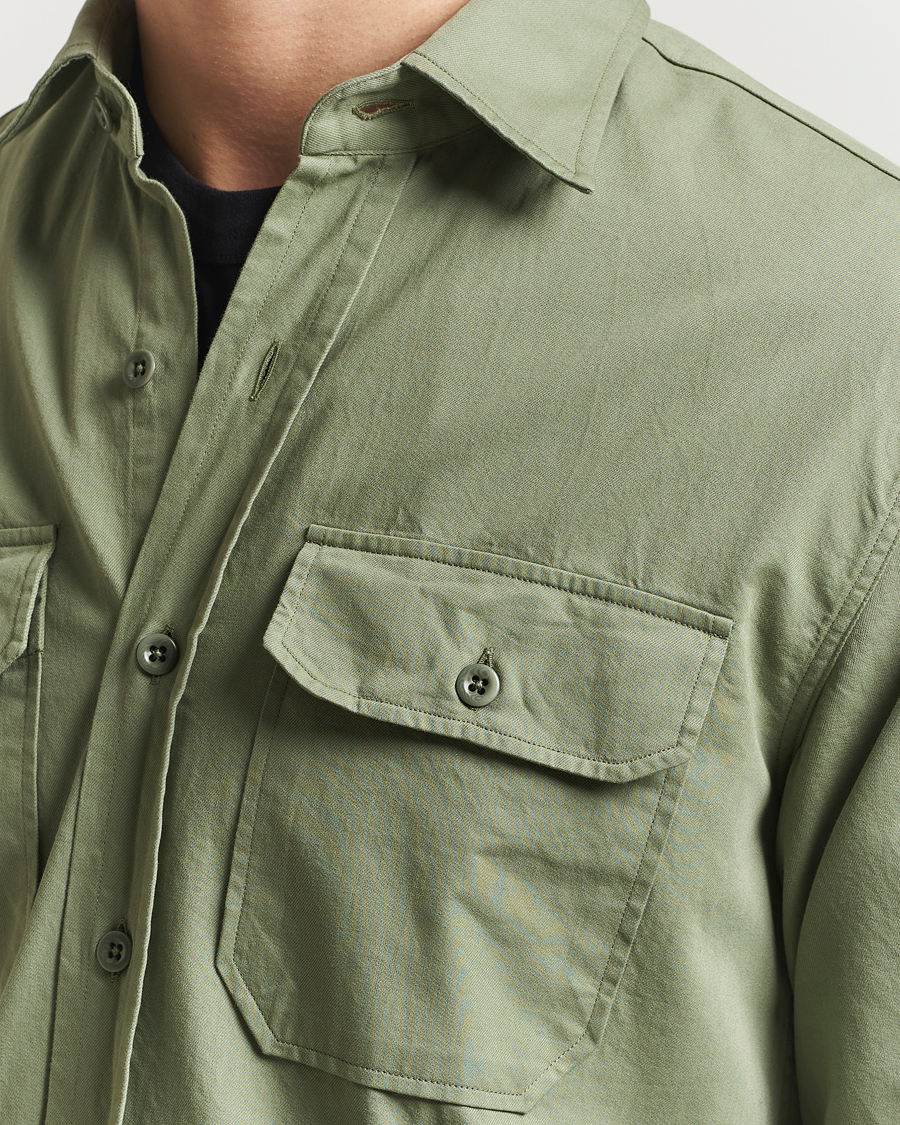 Men | Shirts | Ralph Lauren Purple Label | Chino Twill Overshirt Dark Ivy