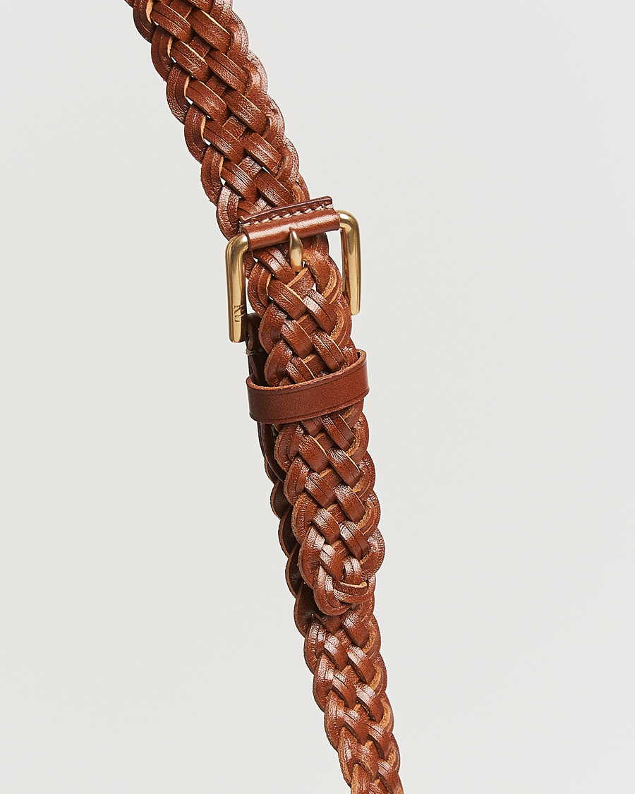 Men | Ralph Lauren Purple Label Braided Belt Brown Calf | Ralph Lauren Purple Label | Braided Belt Brown Calf