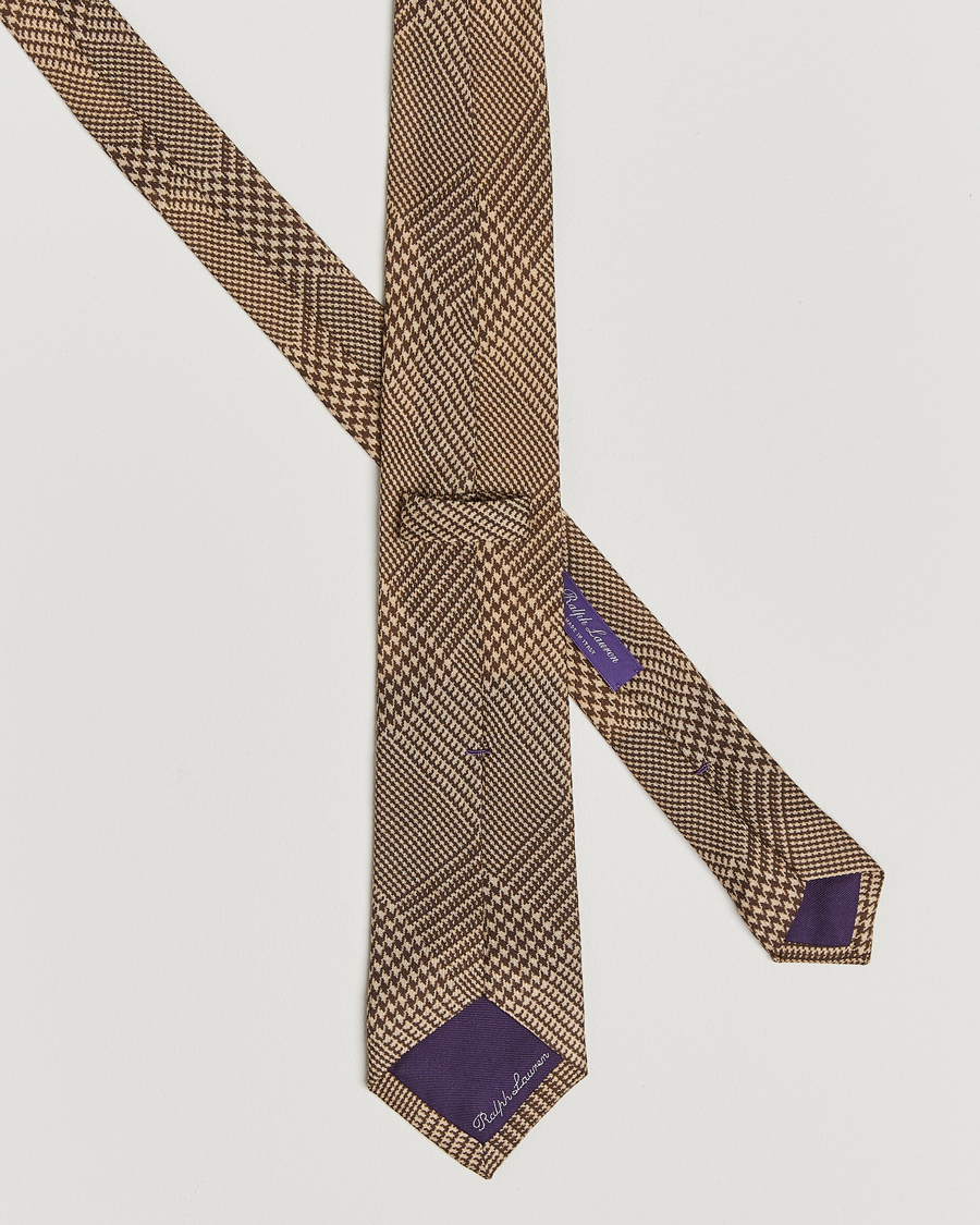 Men | Ties | Ralph Lauren Purple Label | Glenplaid Silk Tie Cream