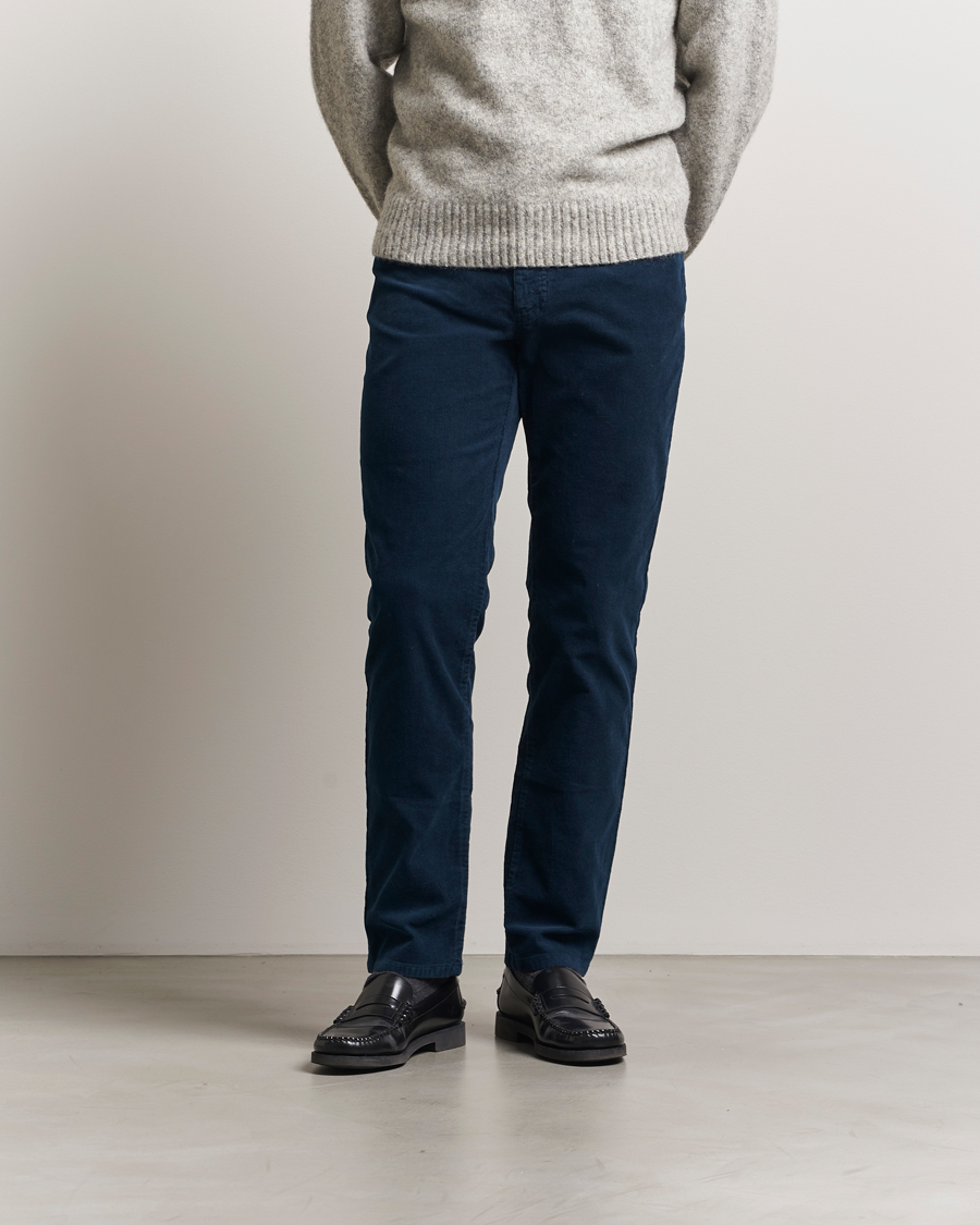 Men | Trousers | NN07 | Tony Corduroy 5-Pocket Pants Navy Blue
