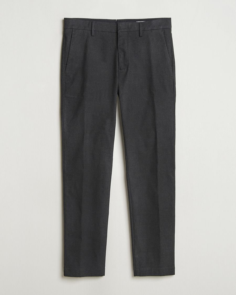 Men | Trousers | NN07 | Theo Regular Fit Brushed Chinos Black Melange