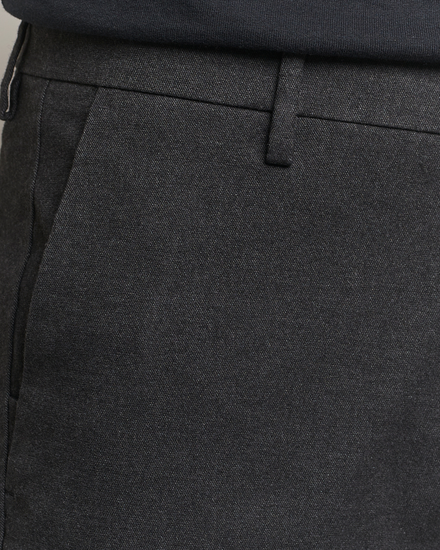 Men | Trousers | NN07 | Theo Regular Fit Brushed Chinos Black Melange