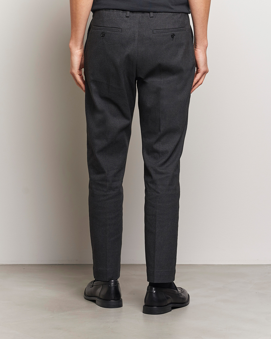 Men | Trousers | NN07 | Billie Brushed Drawstring Trousers Black Melange
