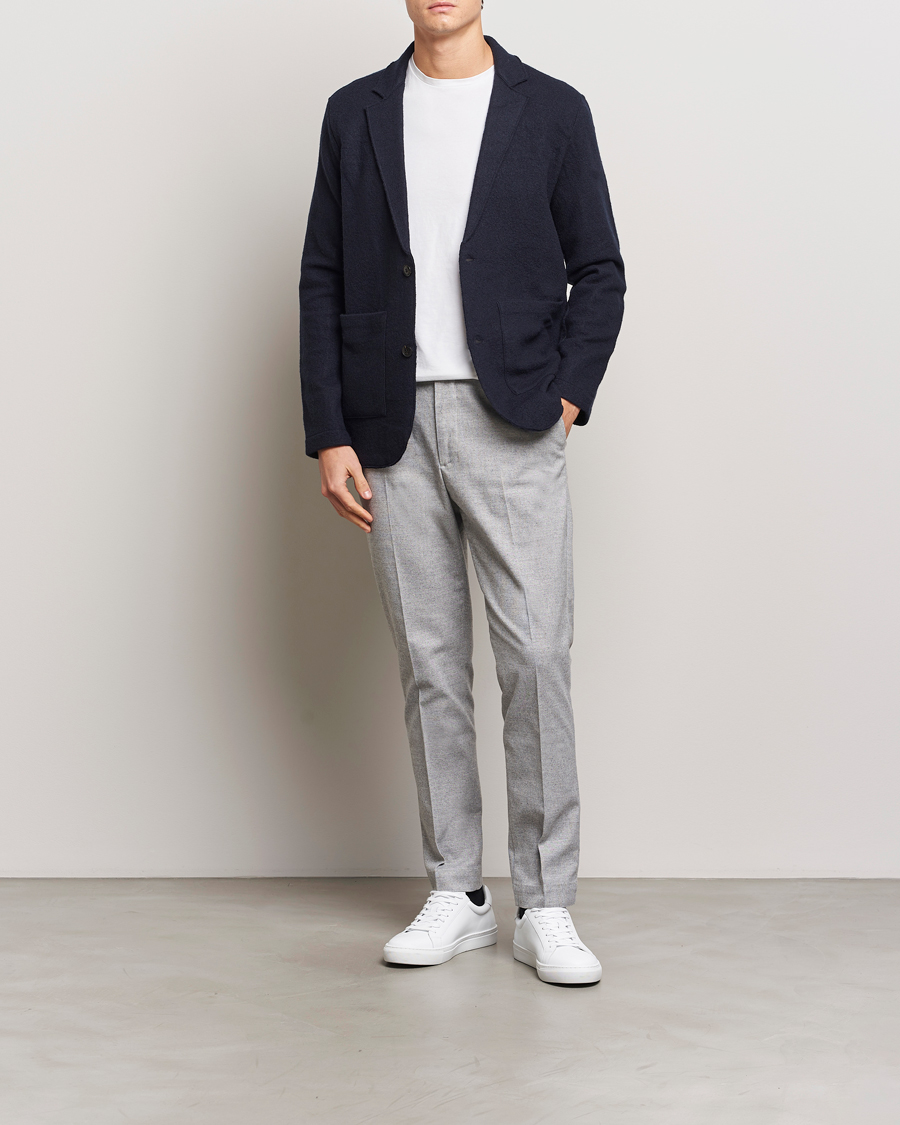 Men | Trousers | NN07 | Billie Brushed Drawstring Trousers Light Grey Melange