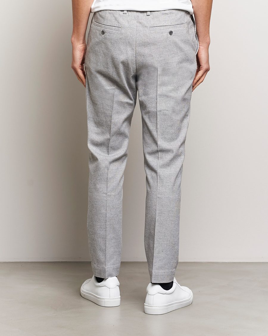 Men | Trousers | NN07 | Billie Brushed Drawstring Trousers Light Grey Melange