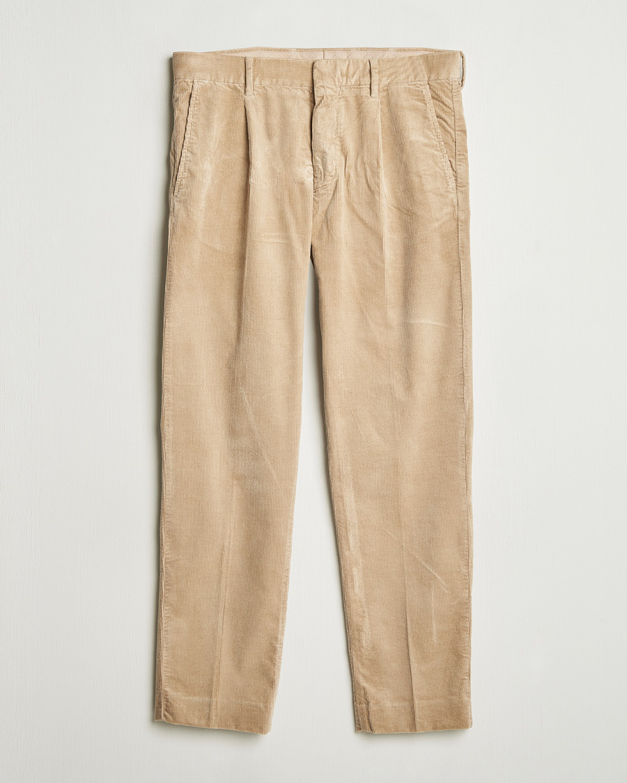 Men | Trousers | NN07 | Bill Pleated Corduroy Pants White Peppar
