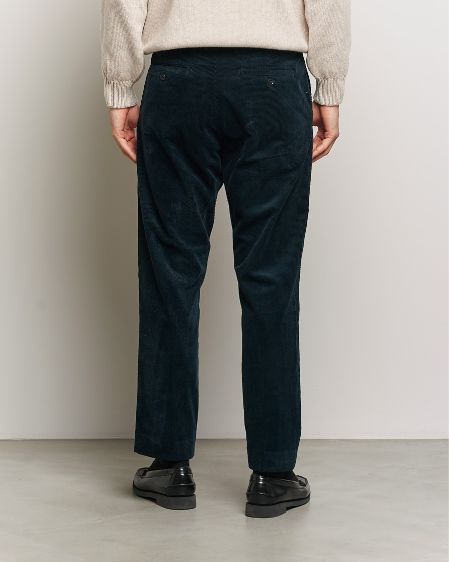 Men | Trousers | NN07 | Bill Pleated Corduroy Pants Navy Blue