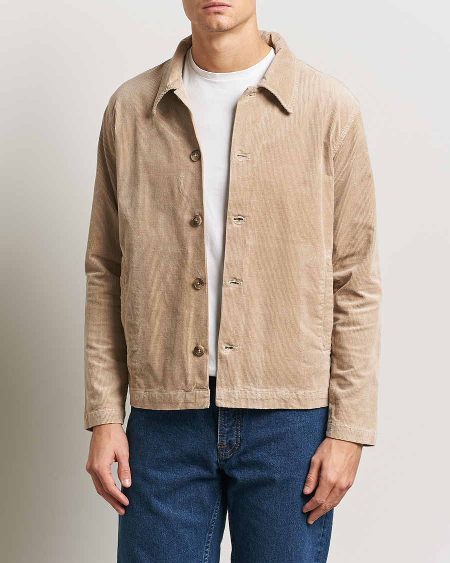 Men | Shirts | NN07 | Zander Corduroy Overshirt White Peppar