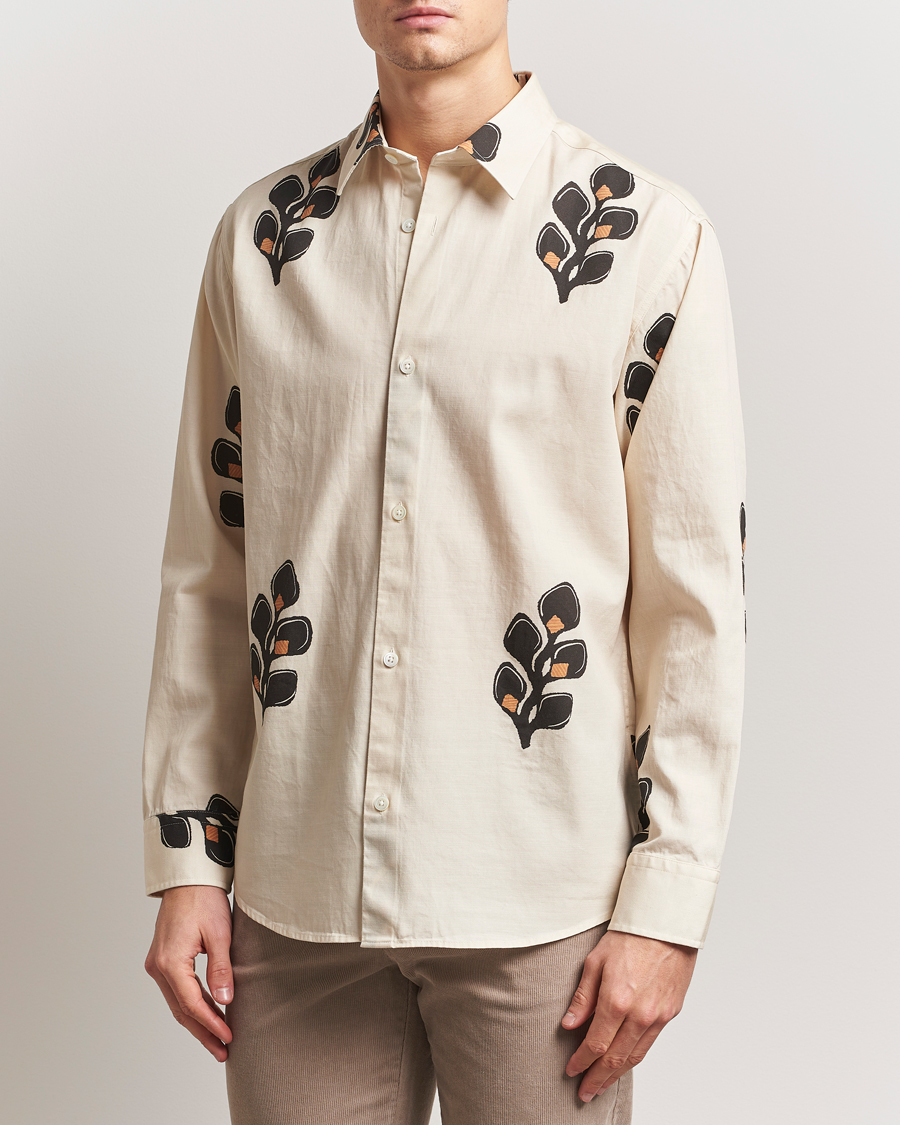Men | Shirts | NN07 | Freddy Printed Cotton/Lyocell Shirt Ivory
